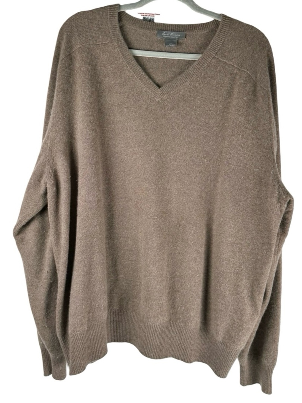 Daniel Cremieux 100% Cashmere tan brown v-neck Sweater Men’s Size 2XL